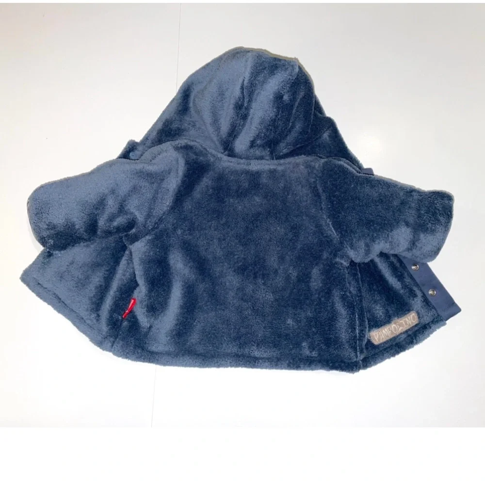 Pampolina Soft Cozy Blue Snap Hoodie‎ Baby Jacket size Newborn NWT